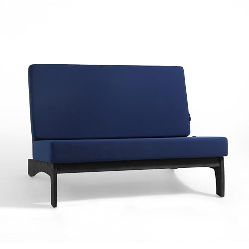 Image of Pia Ricoo 1-Piece Patio Furniture Set, Outdoor Loveseat with 4.5-Inch Thick Cushions, All-Weather Outdoor Sofa for Backyard, Deck, Lawn - Navy /Dark