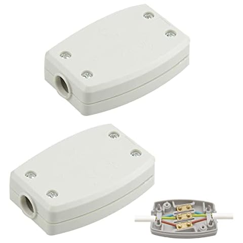 2 PCS 3-Terminal Electrical Junction Box,Cable Connector,Wire and Cable Connector for Outdoor Lighting, Power and Automotive Wiring,13A 250V Cover