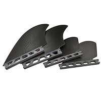 UP SURF Surfbrettflossen-Set (4 Flossen), Einzel-/Doppel-Tabs, 2 RM-Größe, solide Fiberglas-Flex für leichte Haltbarkeit und beste Surfleistung, Schwarz – Ansicht 9