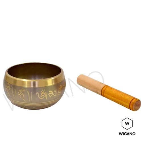 Image of Brass Sound Singing Bowl for stress relief Meditation with striker stick Bell Sound (5 inchX3 inch Grey)