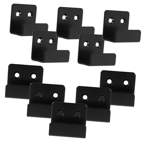 Tofficu 10個耐荷重鉄製壁掛けフック 可動式掛け具 簡単取付 ル 鏡 絵画用多機能ブラケット ブラック