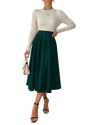 Solid Color High Waist Pleated Elegant Skirt 2025 Fashion Skirts for Women