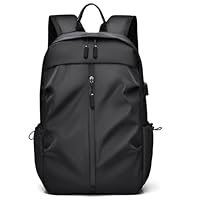 PHIOMUUE Black Lightweight Daypack Backpack - Casual Daypacks with USB Port Waterproof School Bags, College Travel Backpack for Men Women, School, Travel, Work and Daily Use
