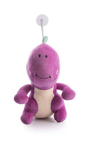 Image of Dimpy Stuff Dino Plush Toy - Purple 23 cm (9 inch) - Super Soft Squishy Nursery Decor Children