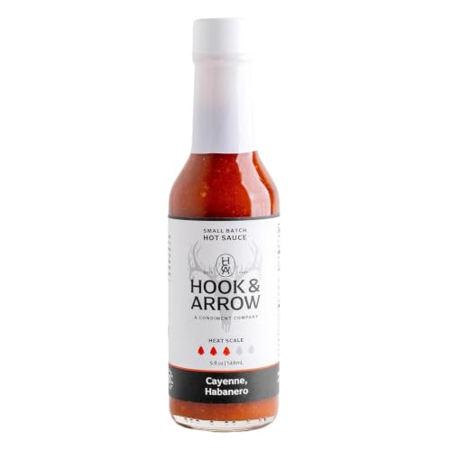 Hook &amp; Arrow Cayenne Habanero Hot Sauce, Medium (5 fl oz, 30 Servings)