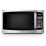 TOSHIBA ML-EM25P(SS)/CA Microwave Oven with Sound On/Off ECO Mode and LED Lighting, 0.9 Cu Ft/900W, Stainless Steel