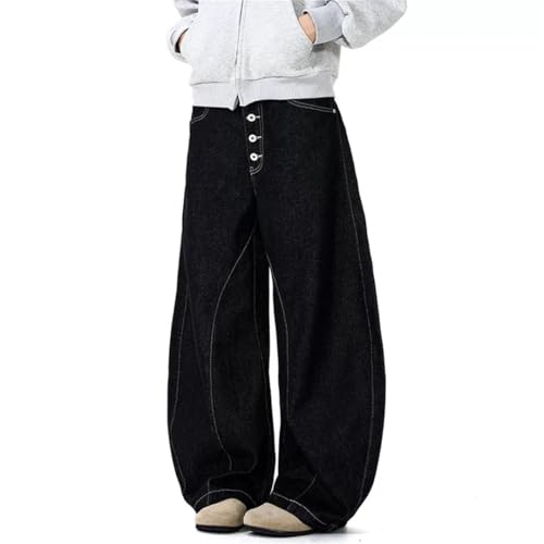 Men Jeans Denim Pants Loose Straight Leg Design Wide Leg Trousers3