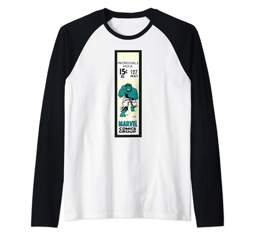 T-shirt Raglan Hulk Marvel Vintage Ticket Label Comics Group Baseball Tee