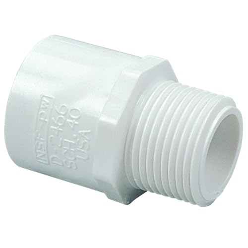 Image of NIBCO Fig No 436-169, 1-1 /4 in. x 1-1 /2 in. PVC Male Adapter Male Iron Pipe Thread (MIPT) x Slip, Schedule 40, Threaded