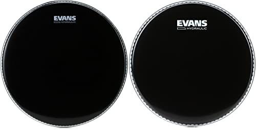 Evans Hydraulic Black Drumhead Bundle (14 & 10)