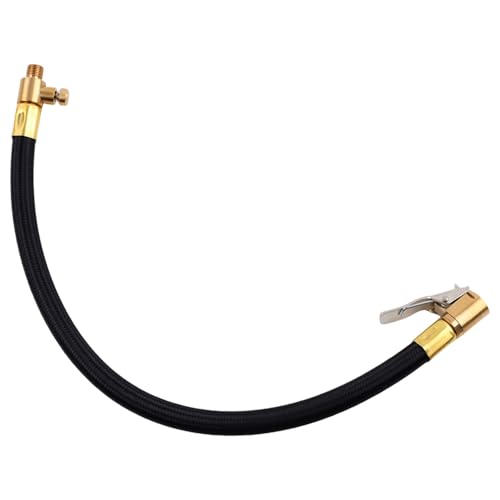Image of Tire Inflator Extension Hose, Tire Valve Extension Tube High-Pressure Quick-Inflation Clip Connector Clip on Air Pump Chuck Adapter for Car Motorcycle Bicycle Maintenance Compressor Accessories