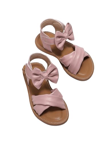 Verdusa Girl's Bow Crisscross Sandals Open Toe Summer Shoes with Back Strap