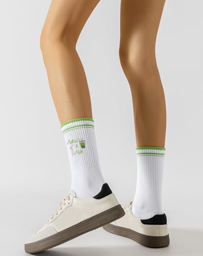 Image of Yawlsow Pilates Grip Socks for Women Yoga Grippy Socks Cute Barre Non Skid Athletic Crew Sticky Sock Workout Hospital