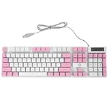 SHOWERORO Clavier De Jeu USB 104 Touches Ergonomique Rétroéclairé RGB Trous D'évacuati...