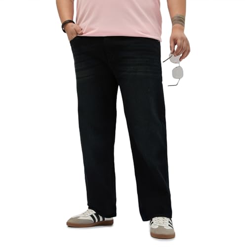 Image of Urbano Plus Men's Regular Fit Heavy Washed Denim Jeans Stretchable