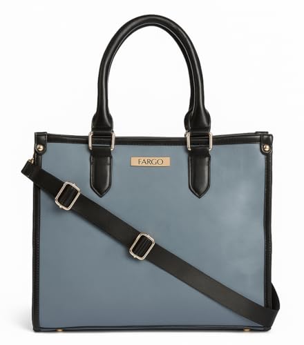 Image of Fargo Regal Vegan Leather Tote Bag for Women | Laptop Compartment, RFID Pockets, YKK Zipper, Large Office Handbag | Shoulder Bag for College & Daily Use | Made in India