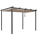 10' X 10' Pergola Shade Cover for Outdoor Retractable Durable Fabric Canopy Replacement Top Only, Sun Shade for Outside (Beige)