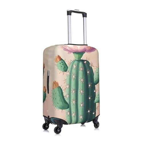 Cute Cactus Elastic Travel Luggage Cover, Washable Spandex Suitcase Protector, Anti-Scratch Fits 18-32 Inch3