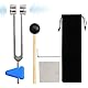 Stimmgabel 128 Hz Stimmgabel Therapie Stimmgabel Set mit Silikonhammer Reparaturwerkzeug und Dreieckigem Silikon Aluminiumlegierung Stimmgabel Verpackt in Einem Weichen Samtbeutel