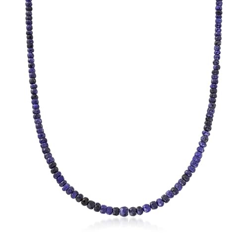Ross-Simons Beaded Gemstone Necklace with Sterling Silver 80-90 ct. tw.