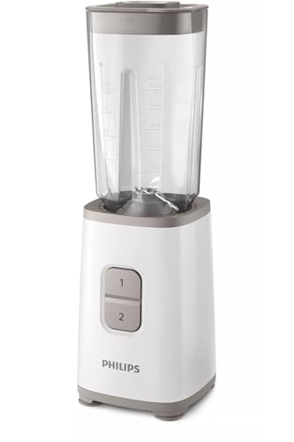 Philips Domestic Appliances HR2602/00 Mini Daily blender met 4 messen, 0,6 l, 2 snelheden, draagbare beker inclusief, ijsversnipperaar, hout, 600 milliliter, wit - Afbeelding 5