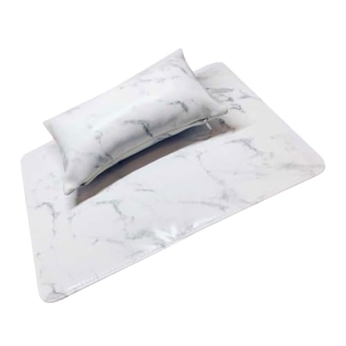 BAZEITFLOW ネイルアート用手首サポート枕 折りたたみ式大理柄ハンドレスト サロン作業台保護マット付き 快適でスリッシュなマニキュア補助ツ