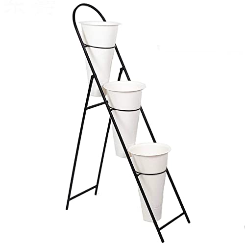 Expositor de flores Stan, soporte para plantas de floristería, Simplicidad plegable Cubo de plástico de 3 capas Estante de hierro forjado Estante para cubos de flores, Estante para flores de floriste