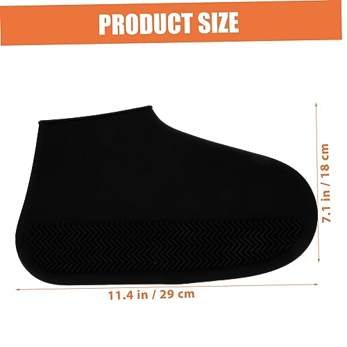 Cubiertas para zapatos impermeables y antideslizantes de silicona, 1 par, talla L, color negro, para mujer miniatura 2