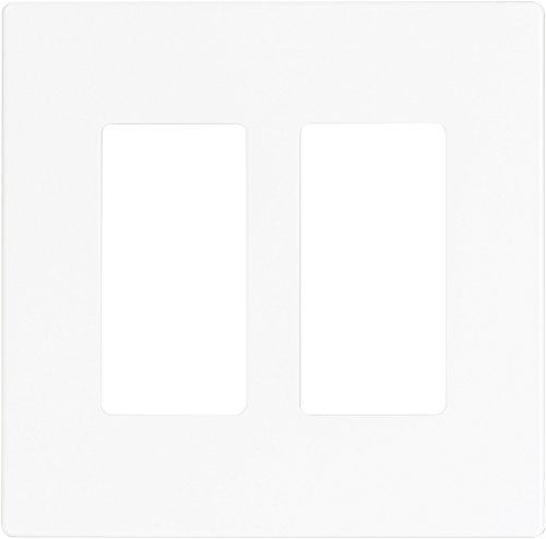 Eaton 9522Ws Aspire 9522 Decorative Mid Size Screw Less Wall Plate, 2 Gang 4-1/2 In L X 4.56 In W 0.08 In T, Satin, White #TOP1