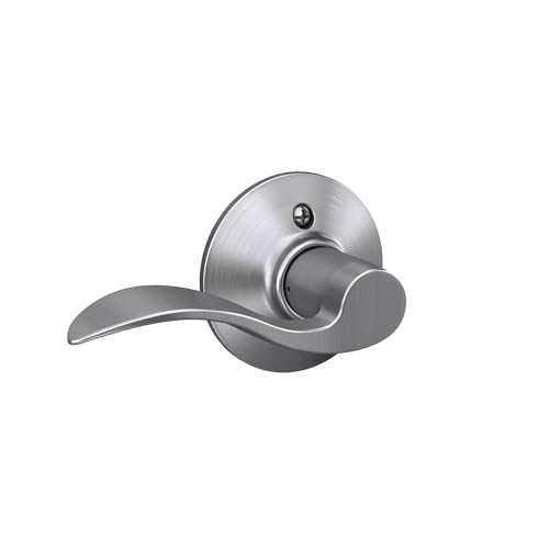 Image of Schlage F10 ACC 626 Accent Door Lever, Hall & Closet Passage Lock, Satin Chrome
