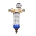 Reusable Whole House Spin Down Sediment Water Filter, 40 Micron Flushable Prefilter Filtration for Plumbing Pystem, Water Softeners 3/4" FNPT