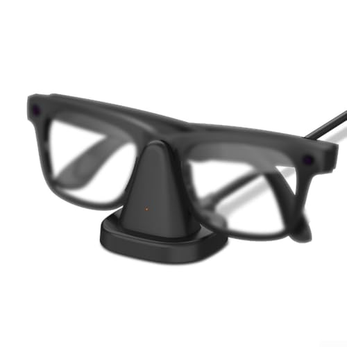 Hub de charge portable pour lunettes intelligentes RayBan, station de charge compacte en ABS avec charge rapide, support de chargeur en verre antidérapant, 5,4 x 5,4 x 5 cm