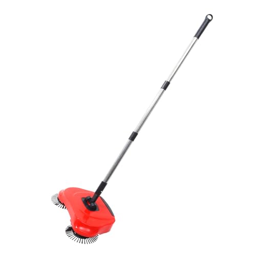 GLSTOY Hand Push Sweeper Broom 360° Rotating Head Manual Floor Sweeper for Hard Floors