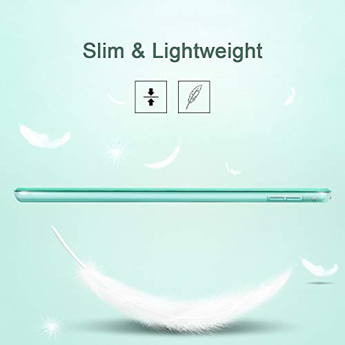 ESR Funda iPad Air 2 Silicona [Auto-Desbloquear] y Función de Soporte [Ligera] de Cuero Sintético y Plástico Duro Transparente Esmerilado Smart Cover Cáscara para iPad Air 2 -Menta