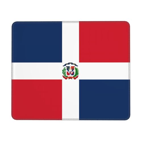 Tapis de souris République dominicaine avec bords cousus Petit sous-main pour souris sans fil Bureau Gaming Travail 17,8 x 21,8 cm