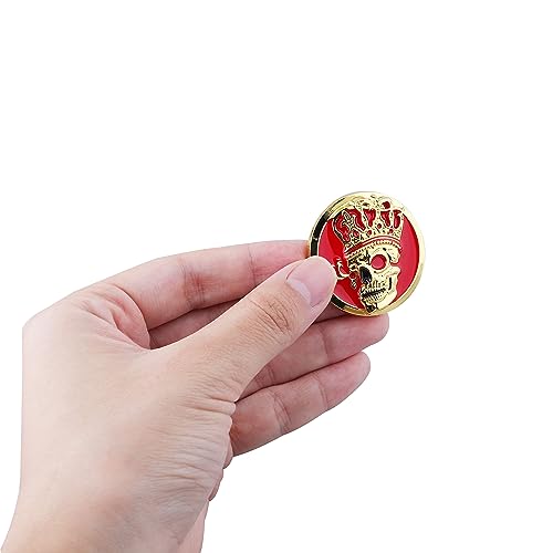 Image of 2pcs Skull Emblem Car Sticker Waterproof Decoration Logo Decals for Car Motorcycle Fridge Computer Door (Gold Red)