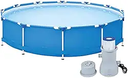 Kit Piscina Circular 7000 Litros De Lona Estruturada Jardim + Filtro Bomba 3600 L/H - Mor - 220v