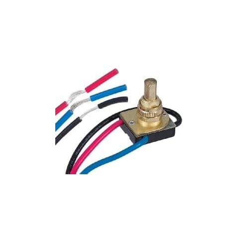 B&P Lamp 3-Way Brass Push Canopy Switch Cover