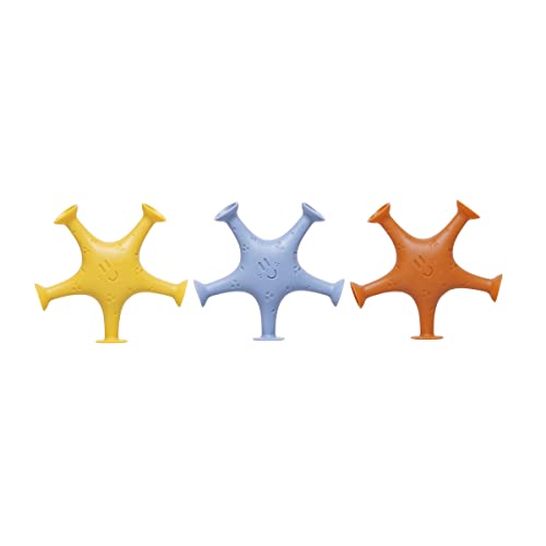 Image of Ubbi Muted Color Starfish Stretch and Suction Toys, Baby Bath Accessory, Water Toys for Toddler Bath Time Play