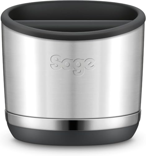 Sage - the Knock Box 10 - for Easy & Mess-Free Disposal of Coffee Pucks - Stores up to 10 Espresso Pucks Brushed Stainless Steel