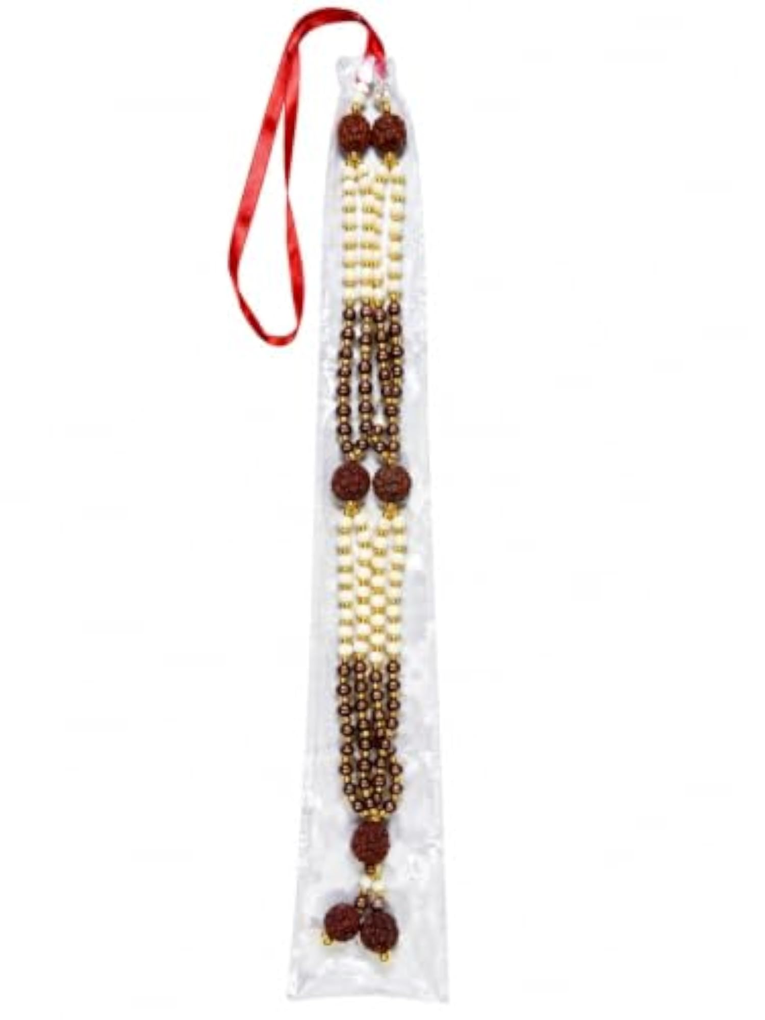 Chandan Scented Wooden Mala Rudraksh Haar for Decorative Pooja