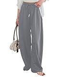 [神戸レタス] スウェットパンツ 楽ちん カジュアル ワイド カーブパンツ レディース ウエストゴム 夏 春 [M5050] M プチ グレー