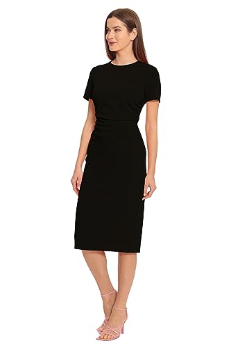 Maggy London Women's Ruched Waist Crepe Sheath Dress Workwear Office Occasion Event Guest of2