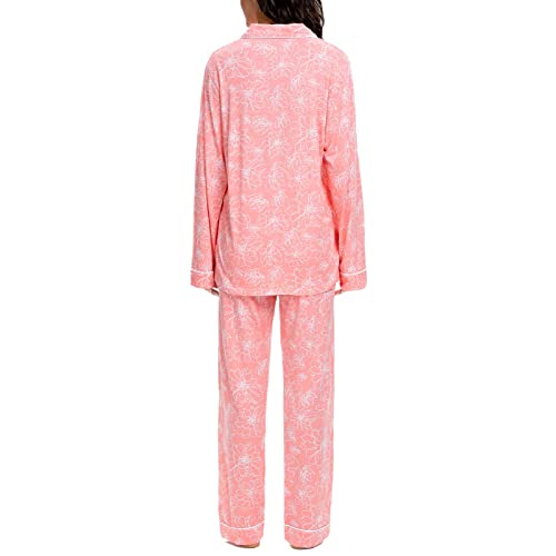 Image of Tugege Pajamas Set Long Sleeve Sleepwear Womens Button Down Nightwear Pj Sets