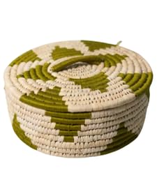 Swadeh Sabai Grass Serveware - Roti Nest Roti Box (9 inch by 3 inch): Handwoven Eco-Friendly Olive Green Roti Basket, Lightweight & Durable Sustainable Dining Essential by Indian Artisans 1