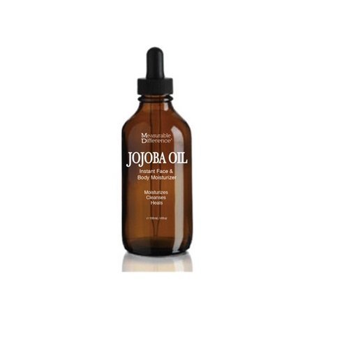 Measurable Difference Jojoba Oil Instant Face & Body Moisturizer, 4 oz – Cold Pressed & Refined – Rich Hydration for All Skin Type and Help Reduce Inflammation and Irritation