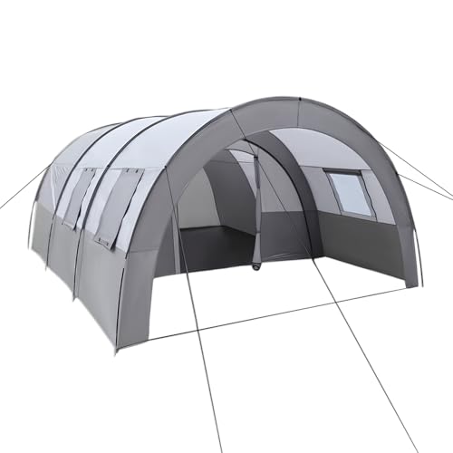 Tienda de campaña tipo túnel para 6 personas, resistente al agua, con toldo y lona para el suelo, tienda de campaña grande con bolsa de transporte para camping, viajes, trekking jardín
