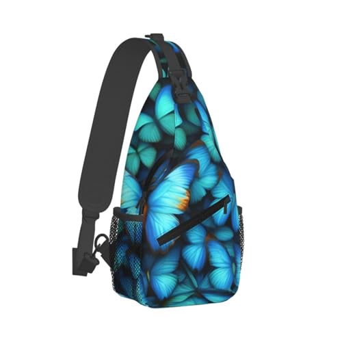 Morrales tipo sling con estampado de mariposas negros miniatura 2