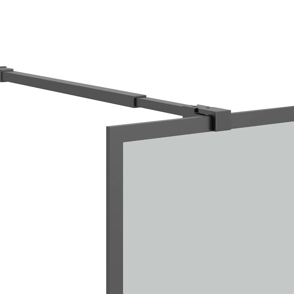Mampara de ducha de 80 x 195 cm de cristal de seguridad oscuro con marco de aluminio ajustable, protección contra salpicaduras, mampara de ducha para baño, ducha de esquina