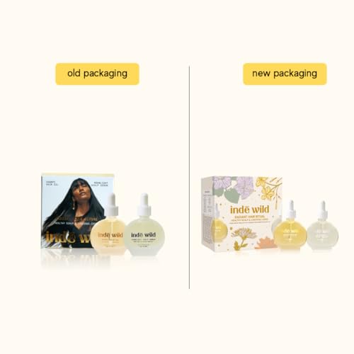 Image of indē wild Radiant Hair Ritual Giftbox | Champi Hair Oil mini + Moonlight Growth Hair Serum Mini | Hair Fall, Boost Density, Soothe the Scalp, Strengthen Hair, Deeply Condition | Travel Size Minis